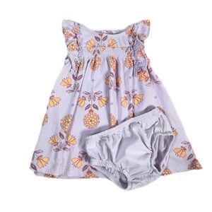 Child of Mine by Carter’s Floral Purple Ruffle Sleeve Dress Set